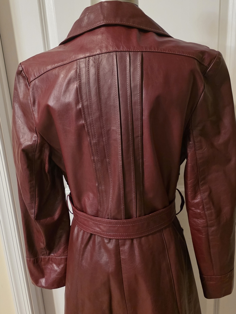 Stunning Leather Coat Trench Size Small - Picture 10 of 15